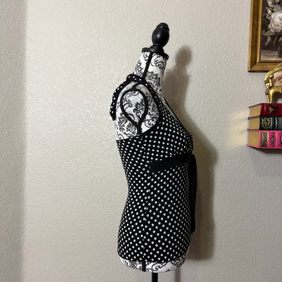 Trixxi Black and White Polka Dot Halter Top - Picture 2 of 4